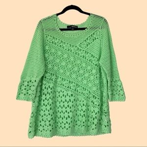 Green Crochet Sweater